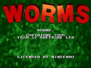Worms title screen for Super Nintendo